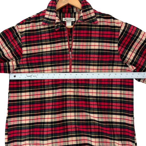 Vintage Eddie Bauer Women's Plaid Tunic 100% Cotton Pullover Sz. Medium Relaxed - Picture 7 of 10